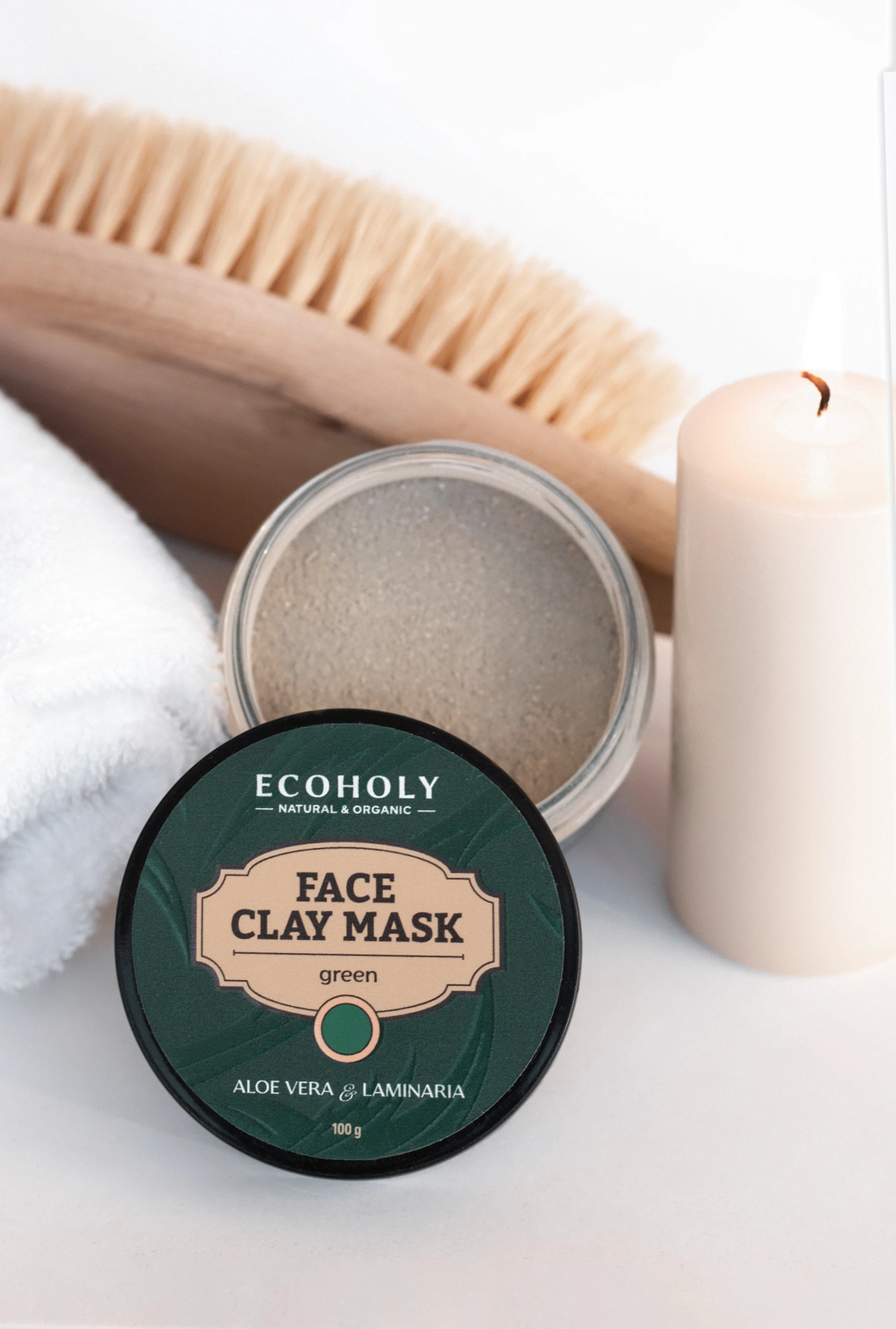 Logo Private Label Green Clay Kelp Aloe Vera Extract New Skin Care Serum Facial Body Mask Clear Skin Label Customized