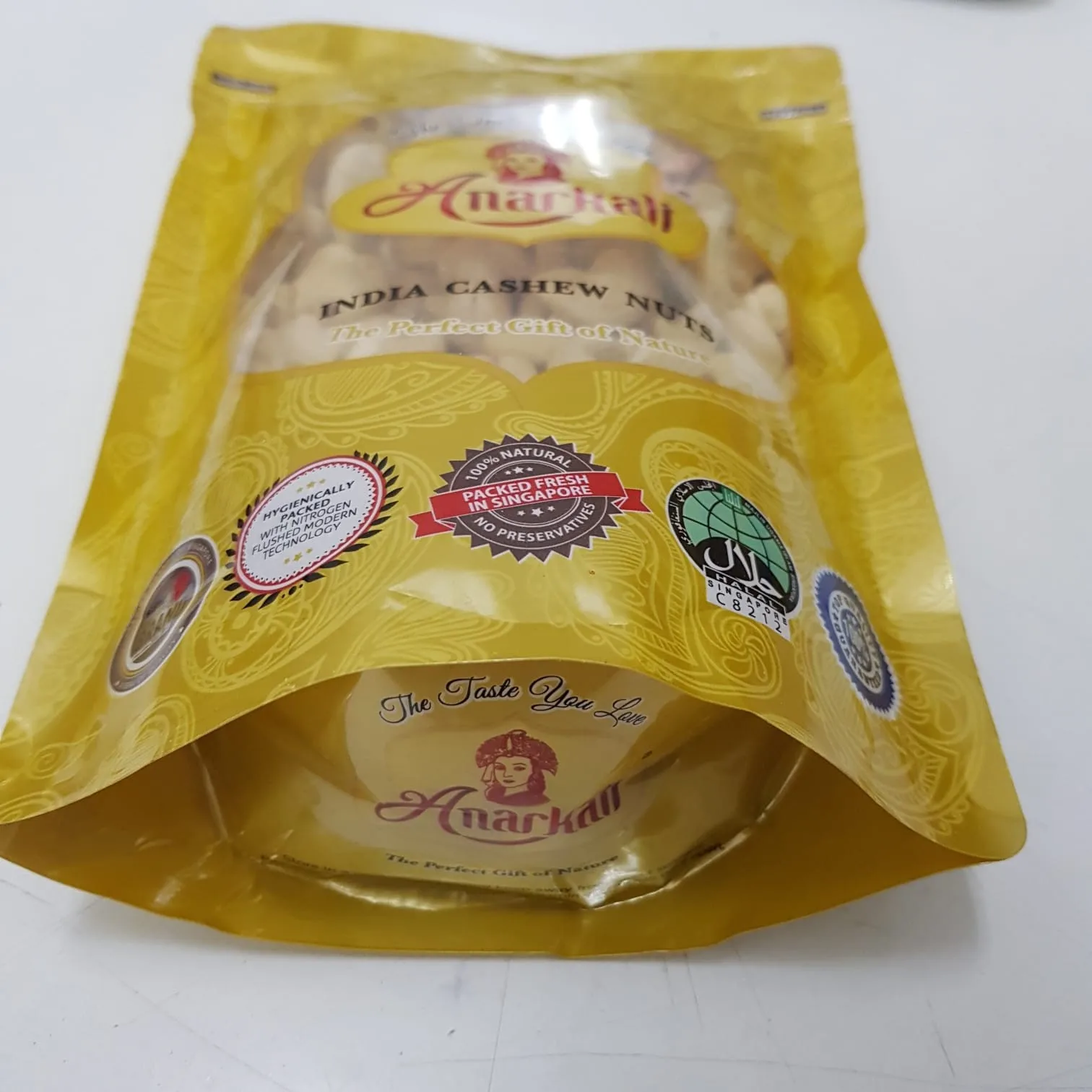 500g Salty Taste Dried Raw Anarkali Brand Cashew Nuts Cashew Kernel