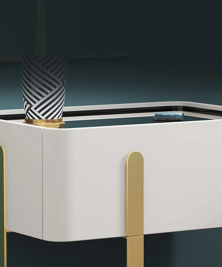 Top 500x400xH480mm Rectangular Wooden White Modern Table Beside Nightstands for Hotel Home Furniture from China