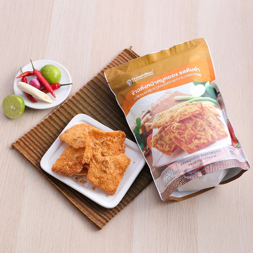 Hot Selling Asian Pork Floss Snack - Rice Cracker Snack - Flossy Pork Tom Yum flavor Shipped from Thailand