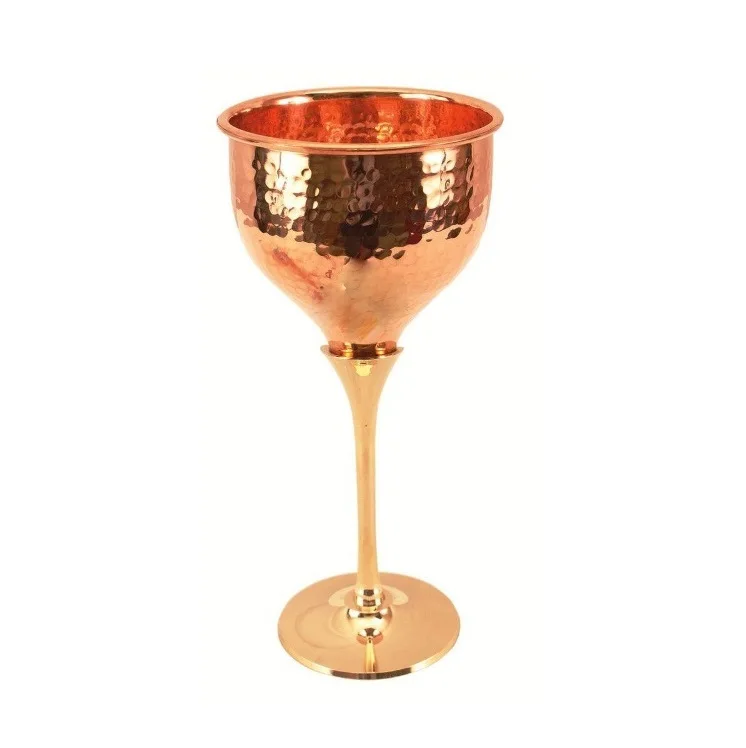 Wine Goblet High Glassware Long Stem Red Wine Glass For Bar Restaurant Home Copper and Brass plated Goblet