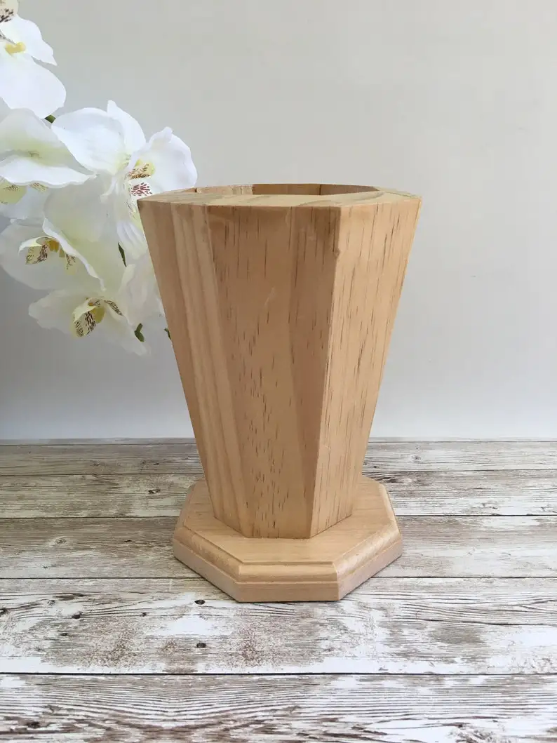 Деревянный цветочный горшок ваза небольшой садовый деревянный плантатор для балкона домашнего декора круглой формы столовой посуды