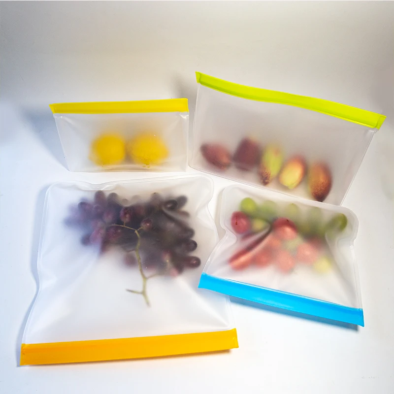 PEVA fresh-keeping cold storage bag fruits and vegetables zip lock pouch storage bags hermetic grain storage bags