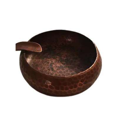 Superior Quality Brass Gold Ash Tray With Wooden Base For Cigar And Cigarette Ashes At Wholesale Prices