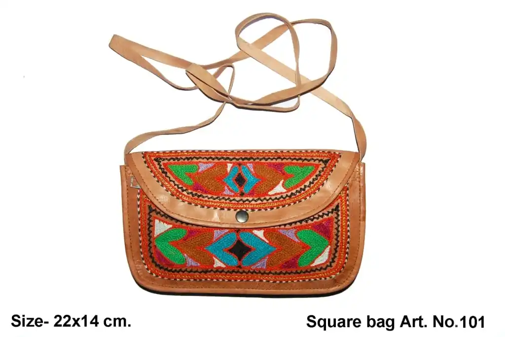 Fashion vintage style handmade leather slings, laptop bags crossbody bags with embroidery work designer handmade ladies bags