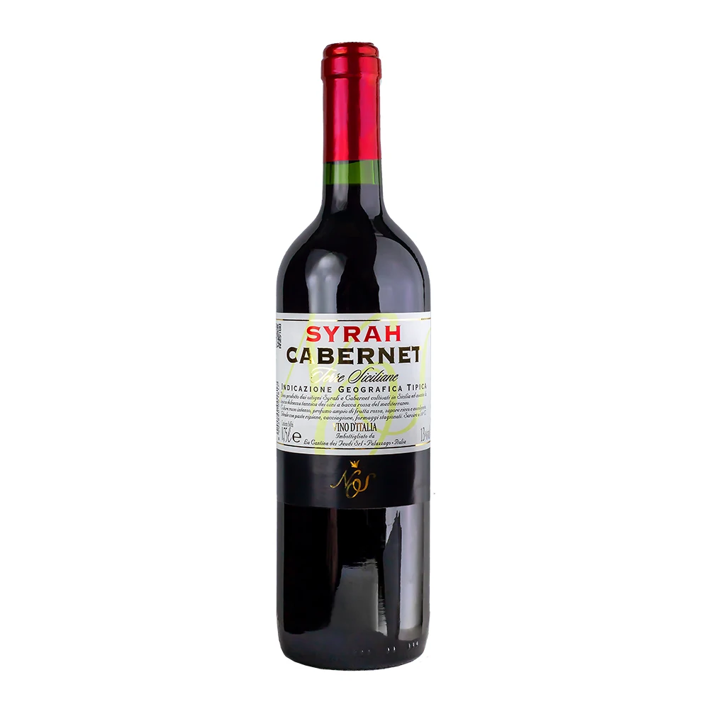 Итальянское высококачественное красное вино Syrah Cabernet Sycilian 75