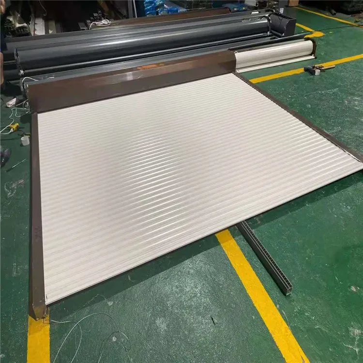 Alexa Roller Blinds Motorized Outdoor Zip Track Windproof Mesh Vertical Blinds For Terrace White Pleated Blinds