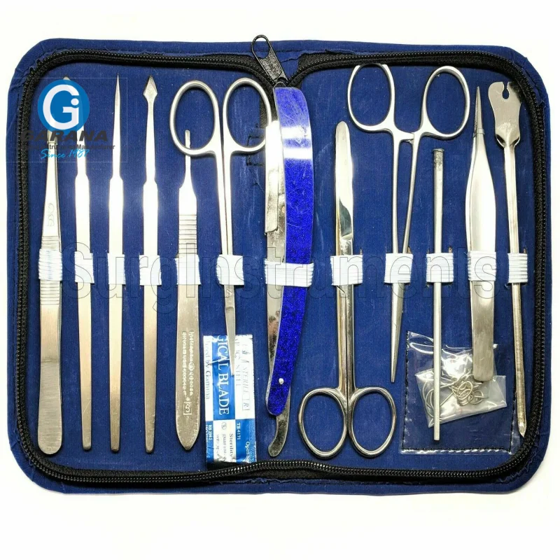Premium quality Stainless Steel Tools for Medical Students of Anatomy, Biology, Veterinary, Marine Bio, Dissection Kit 24 Piece