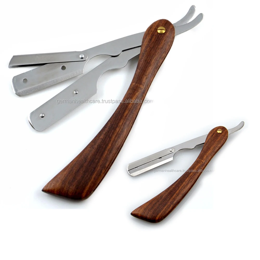 Wooden Handle Straight Blade Razor Disposable Barber Razor Shaving Custom Barber Razors