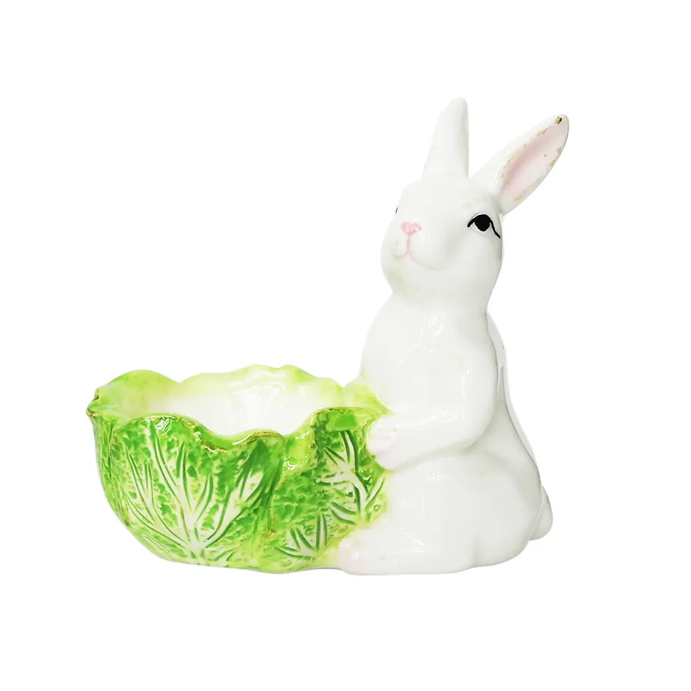 Easter Holiday Decorations Bunny Porcelain Egg Cup Rabbit Ceramic Egg Holders