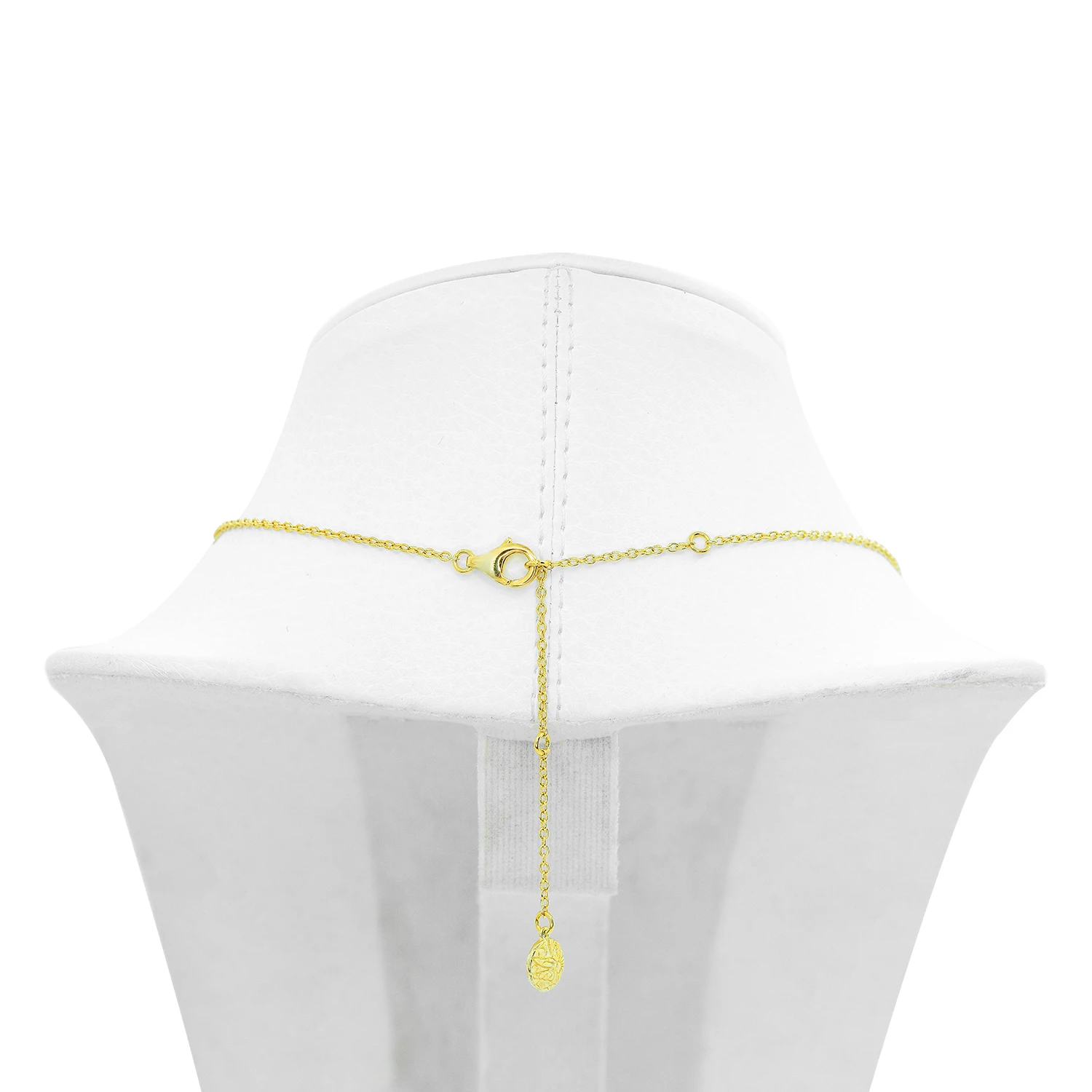 Ожерелье из серебра 14 к с голубым топазом и камнем разными листьями белым цирконием