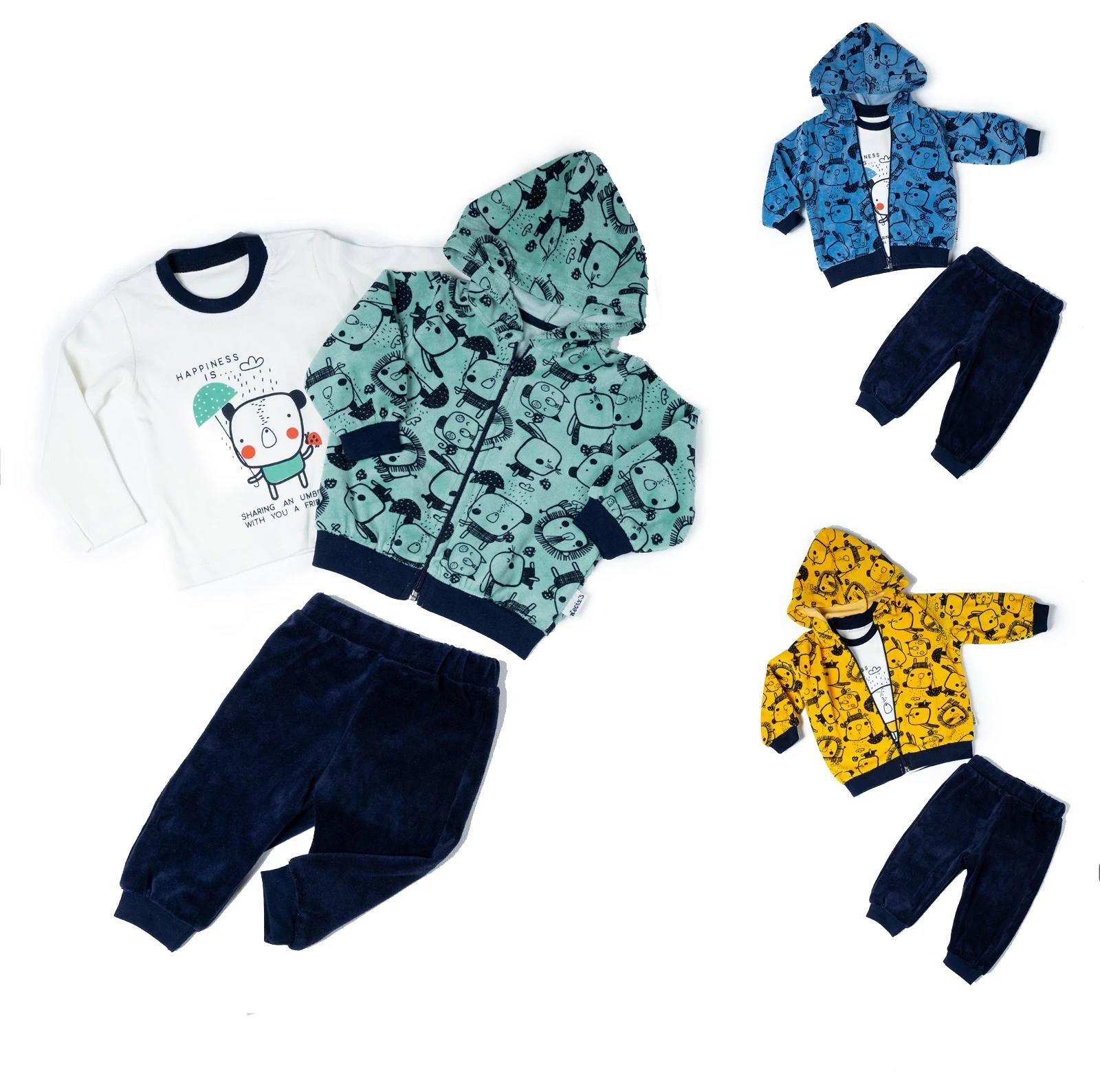 Горячая распродажа! 3 шт./комплект, детская зимняя хлопковая толстовка с капюшоном