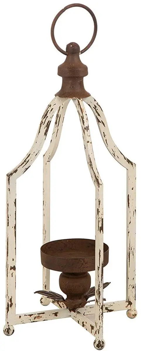 White Metal Lanterns Decorative Hanging Candle Lanterns