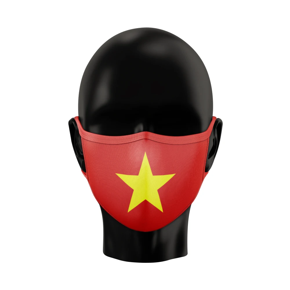 2021 New Style Vietnam flag 100% Cotton Custom Face Maask Two Layer washable Face Maask Party Maasks