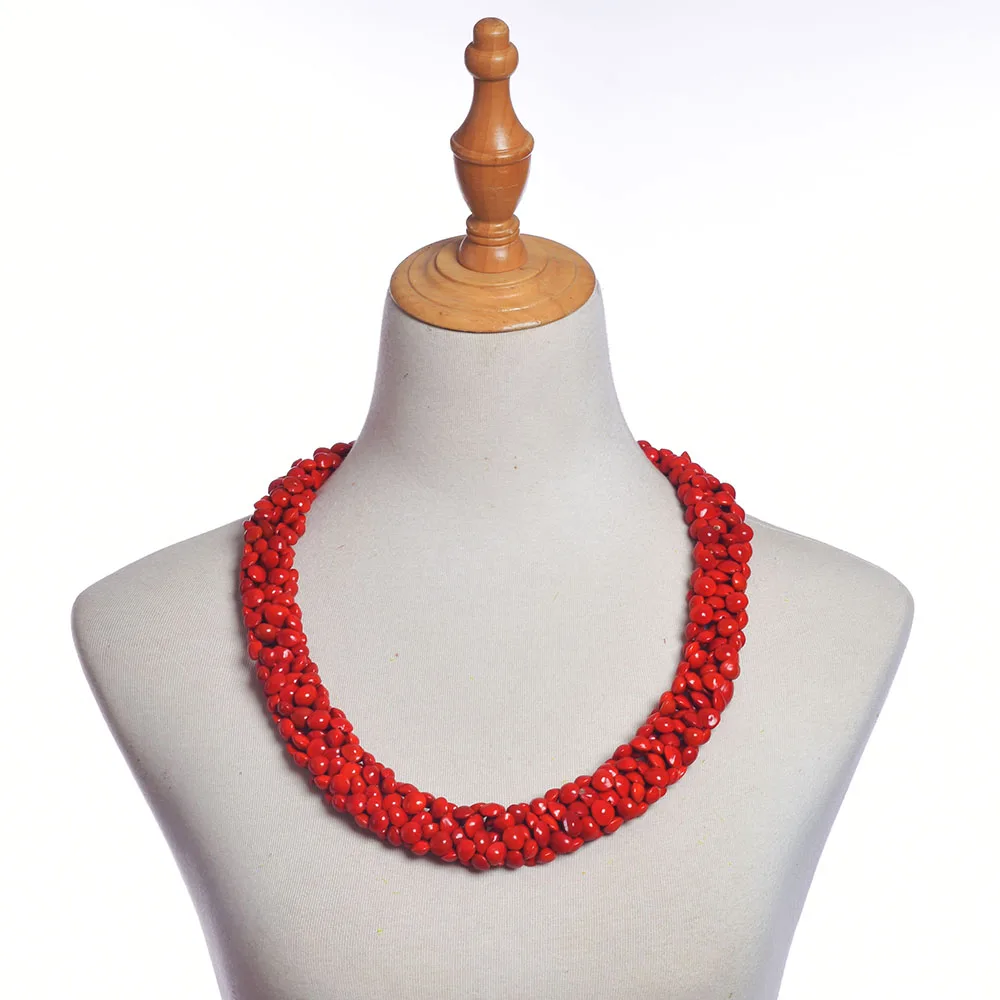 Wholesale Natural Bodhi Necklace Red Beans Acacia Beans KN-jn002 Kukui Leis Fashion Jewellery Wearing