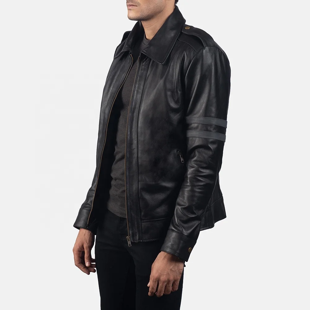 
Armstrong Black Leather Biker Jacket 