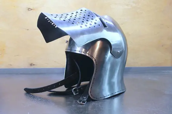 Mongolian Helmet Medieval Armor Helmet Buhurt Helmet with steel material silver color for bulk order