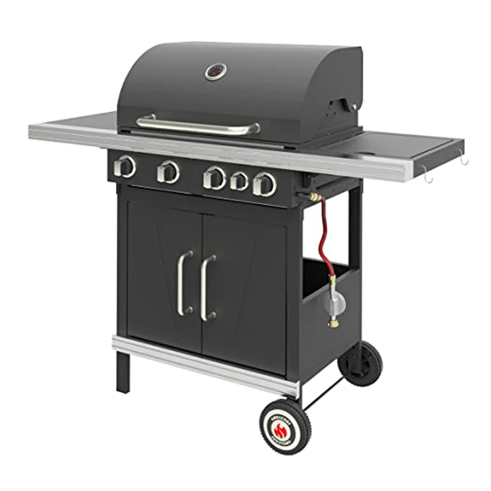 Стоячая Тележка из нержавеющей стали газовый гриль тележка уличные гриль-машины для барбекю 4