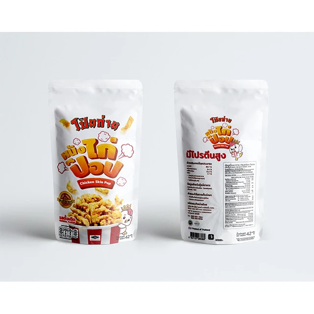 Poygai Crispy Fried Chicken Skin Pop Signature Flavor 42 g. Premium Quality Snacks from Thailand 2022 New Product 4 Favors Thai