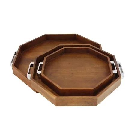  Деревянный сервировочный поднос с дизайном листьев от производителя для домашнего искусства