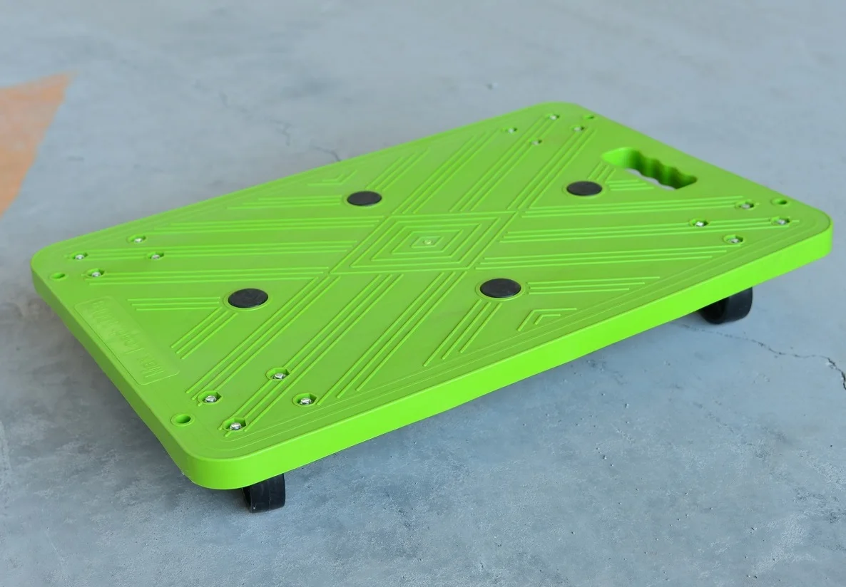 Four-wheel High Capacity Lightweight Polypropylene Smoothly Approach All Directions 200lbs Plastic Mover Dolly