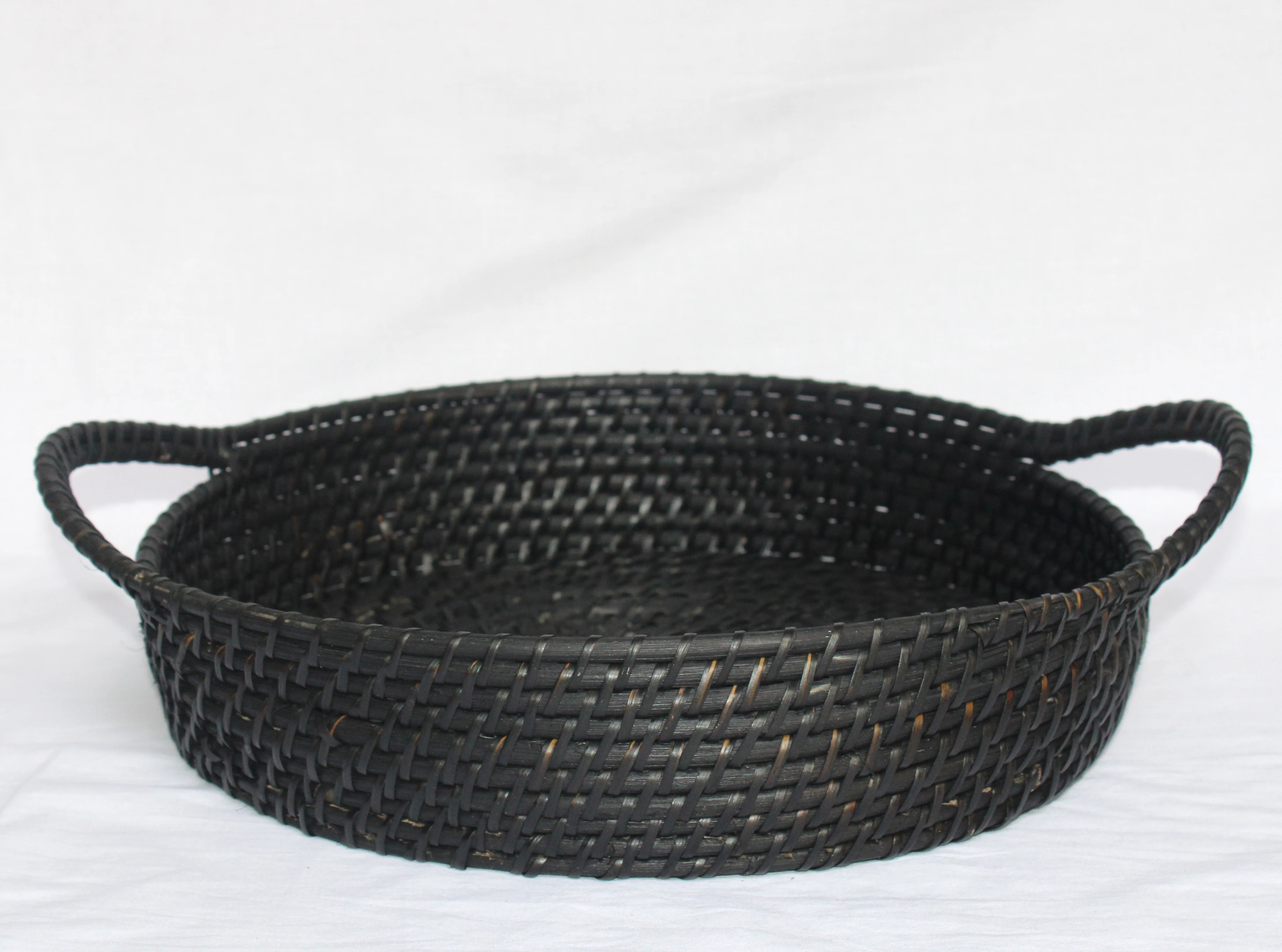  Корзина для хранения из ротанга плетеная корзина фруктов декоративный поднос ротанговая большая круглая ручной работы натурального