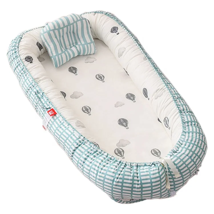 90*55*15cm New Portable Cotton Cradle Newborn Baby Crib Bassinet Bed Infant Nest Bed for Boys Girls Travel Bed