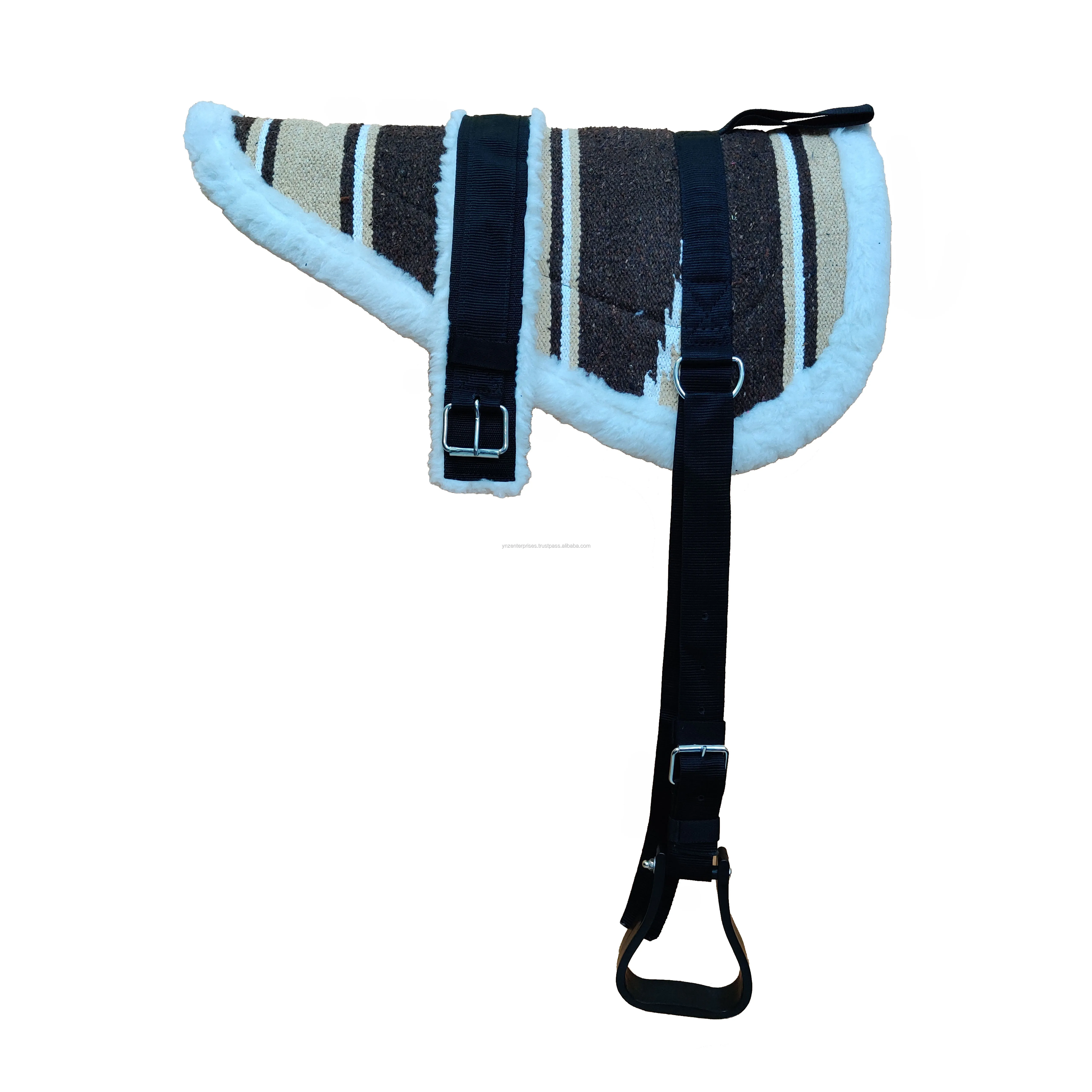 Bareback Pad  Premium Quality New Design Dark Cotton Saddle Pads with Stirrups and Girth Bareback Pad Equistrain Supplie