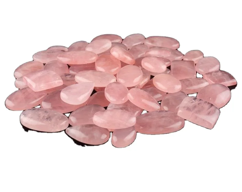 Натуральный розовый кварт, кабошон, разные драгоценные камни, размер и форма, драгоценный камень, ручная работа, полировка, гладкий и плоский драгоценный камень