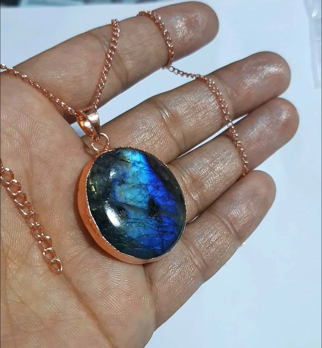 Aqua chalcedony gold vermeil pencil pendant