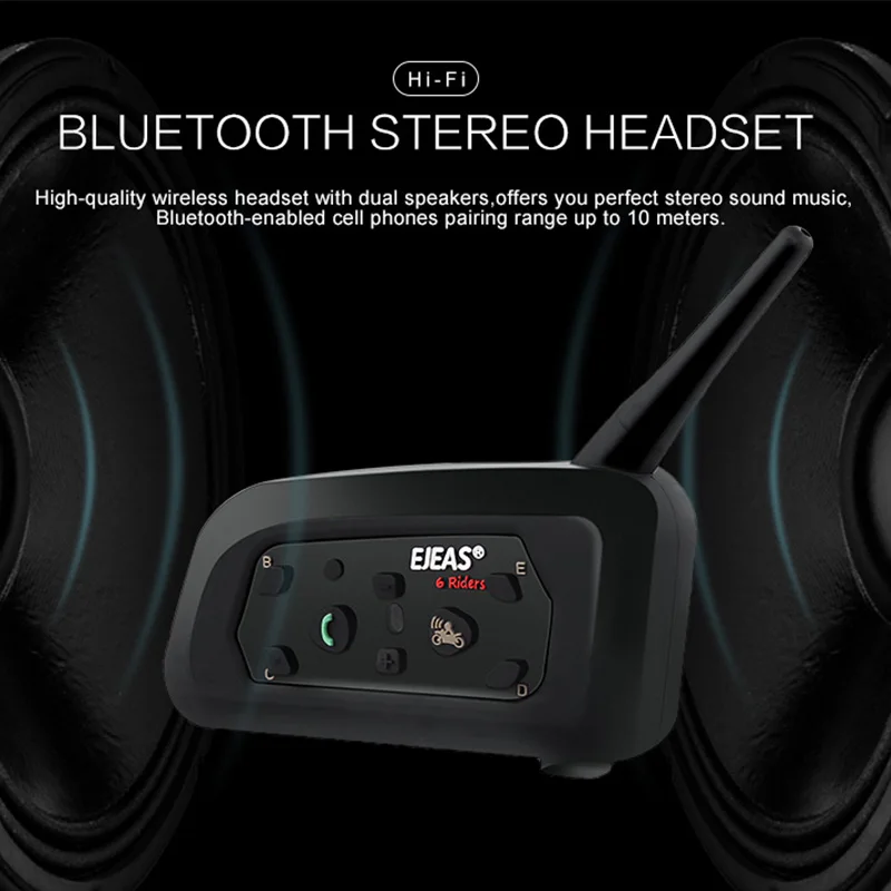 Helmet Intercom Motorcycle Communication System Interphone Moto Helmet Bluetooth Headset BT Intercomunicador