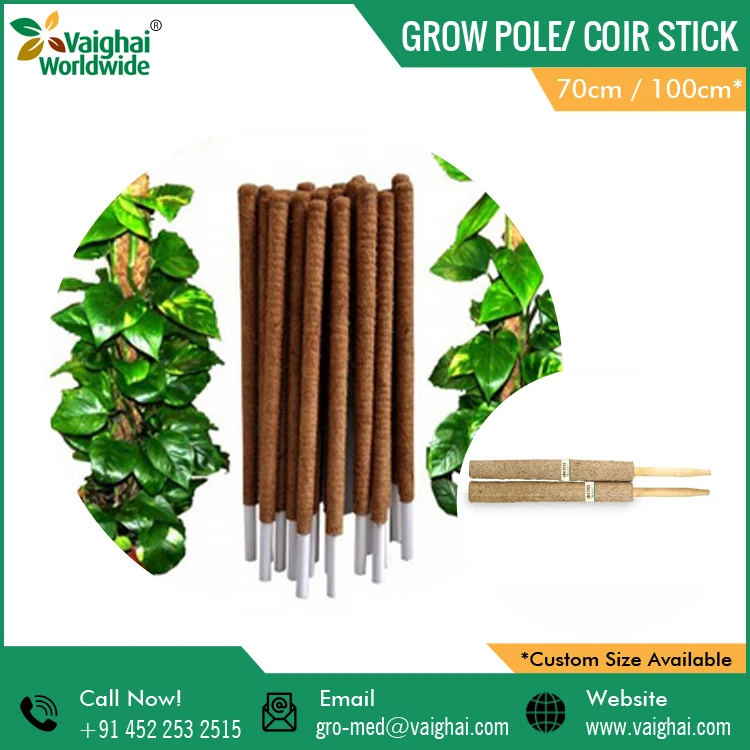 Attractive Price Good Quality Coconut Fiber Plant Support Coir Stick/ Coir Pole