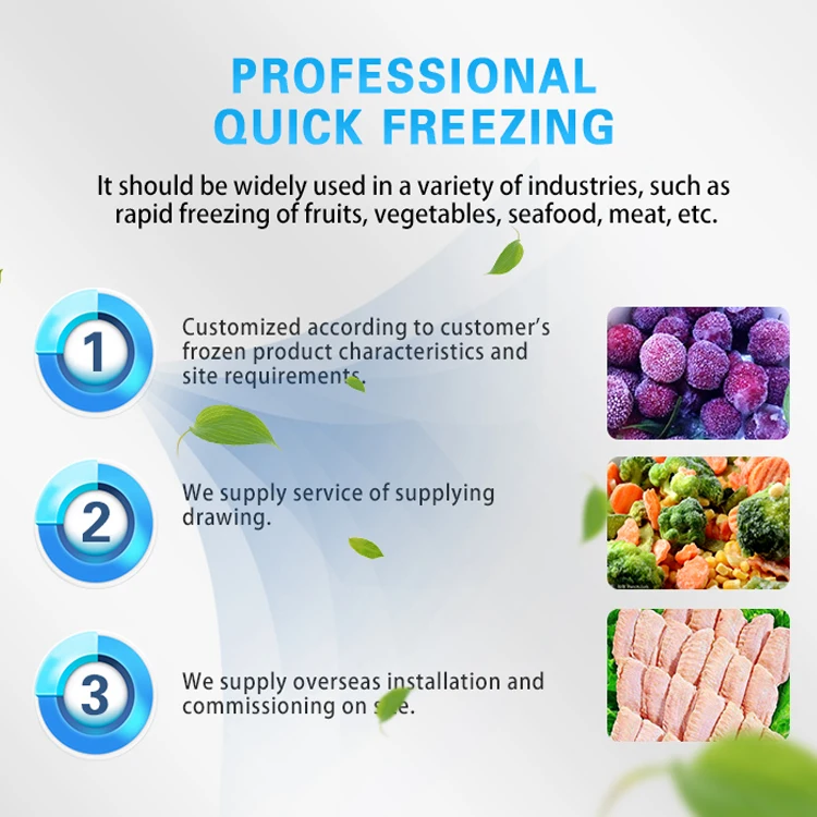 CE approved industrial blast freezers / iqf freezing machine / tunnel / freeze ice cream machine