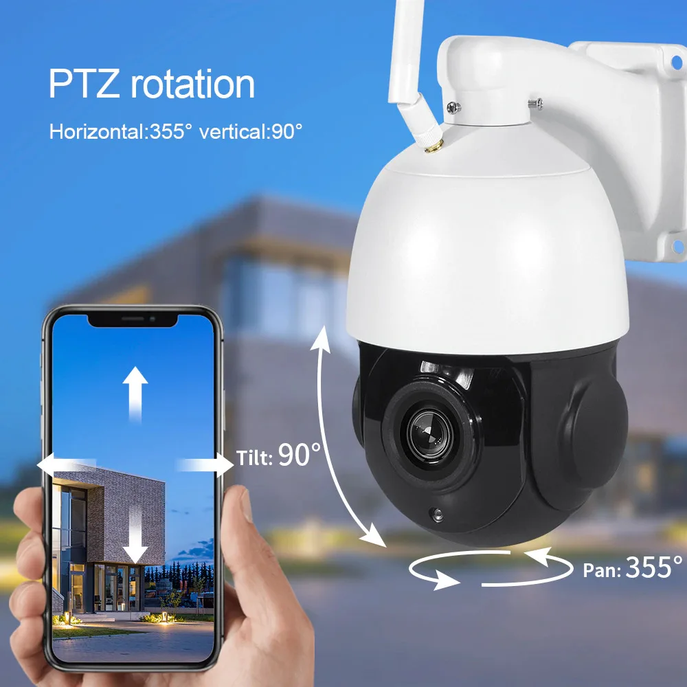 H.265 8MP 30x Optical Zoom Human Auto Tracking POE Wifi Speed Dome Network IP PTZ Camera RTSP Security Video Surveillance Camhi