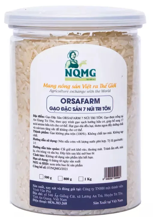ORSAFARM RICE (5KG) 7 NUI TRI TON SPECIAL PRODUCTS Long-Grain High Quality bulk white rice from Viet Nam