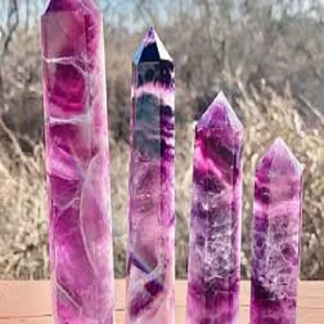 Amazing Natural  Crystals Purple Flourite Towers Best Quality Obelisks wholesale For World Wide
