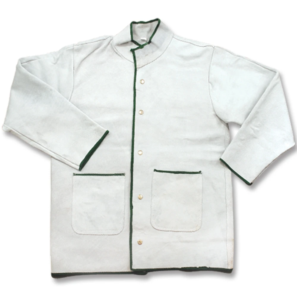 Leather Welding Jacket Heavy Duty with Sleeve Heat Flame Resistant Cowhide Coat safety clothing for Men Women