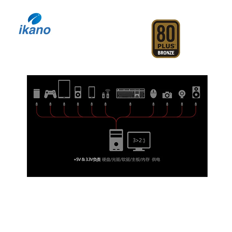 80plus atx power supply computer power 400w