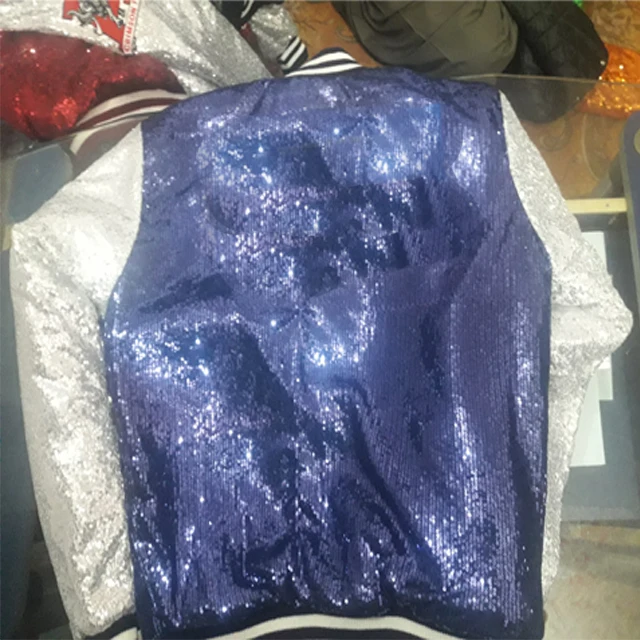 2021 Shiny Sequins Sparkle Bomber Jacket Newest Gold Glitter Striped Zipper Men Jackets And Coats Party Dance Show Clothes