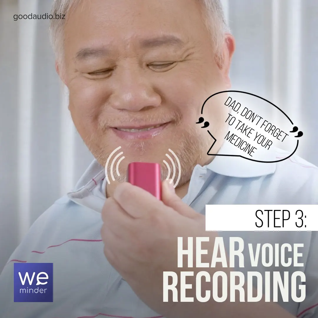 high quality senior care voice reminder for grandma take medicine long lasting battery in red