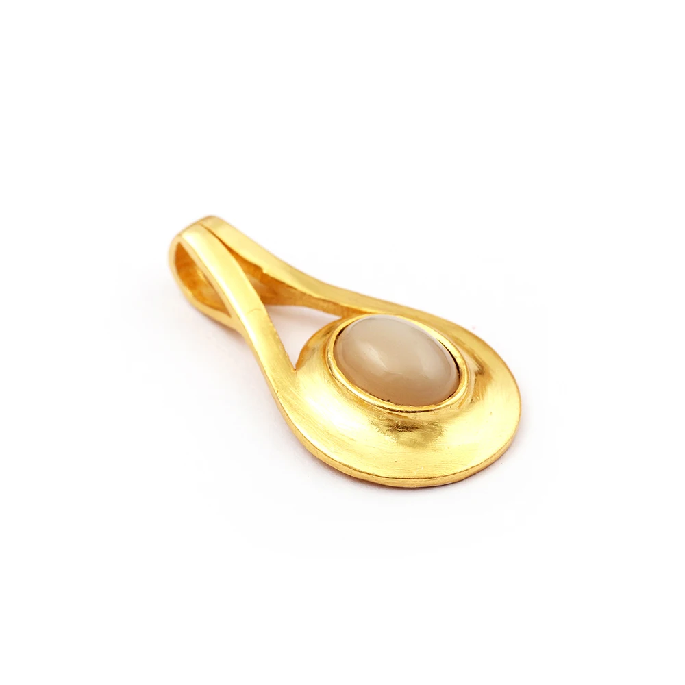 Opalite Stone Wholesale Gold Plated Brass metal Jewelry Gemstone Prong Sett Adjustable Necklace Women Jewellery Mode Joyas N-075