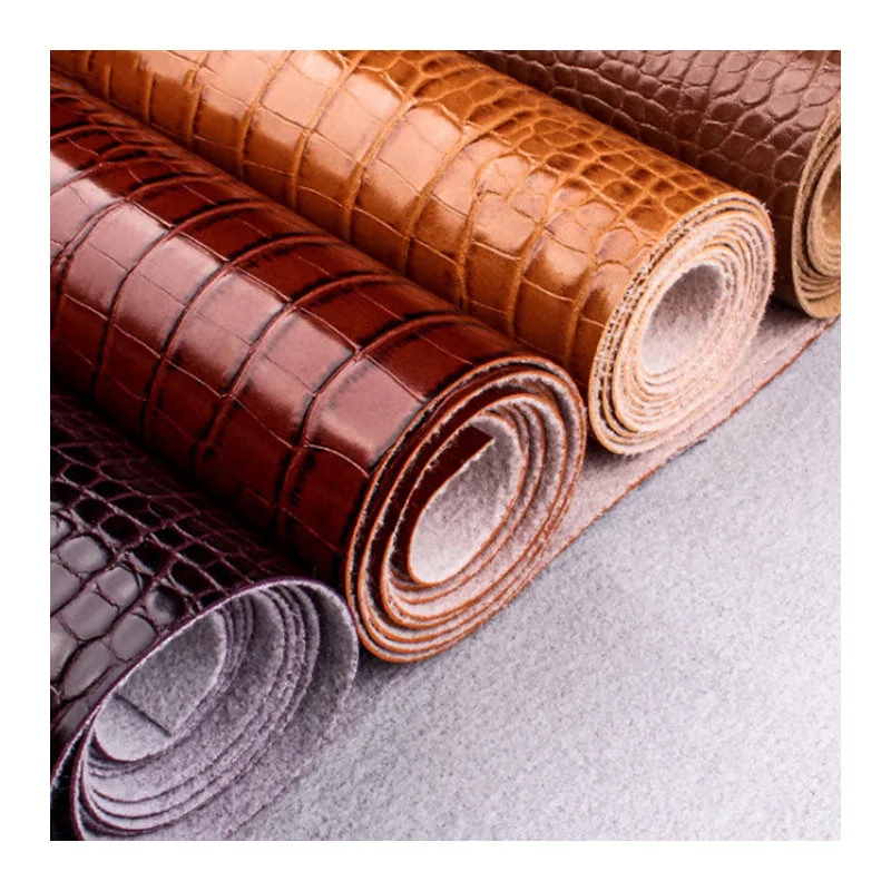 Good Quality Glossy Faux Crocodile Leather For Luxury Bag & Luggage, Waterproof Scratch Resistant PU Artificial Leather