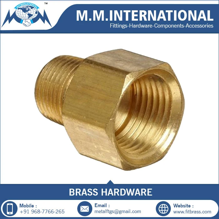 Brass Male Female Reducing Adaptor Pneumatic Straight Hexagonal Brass Pipe Fitting Compression Fittings Adapter