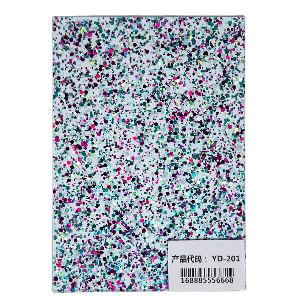 Wholesale Hot Selling Custom 3mm Thick Round Sequin Pattern Glitter Acrylic Sheet for