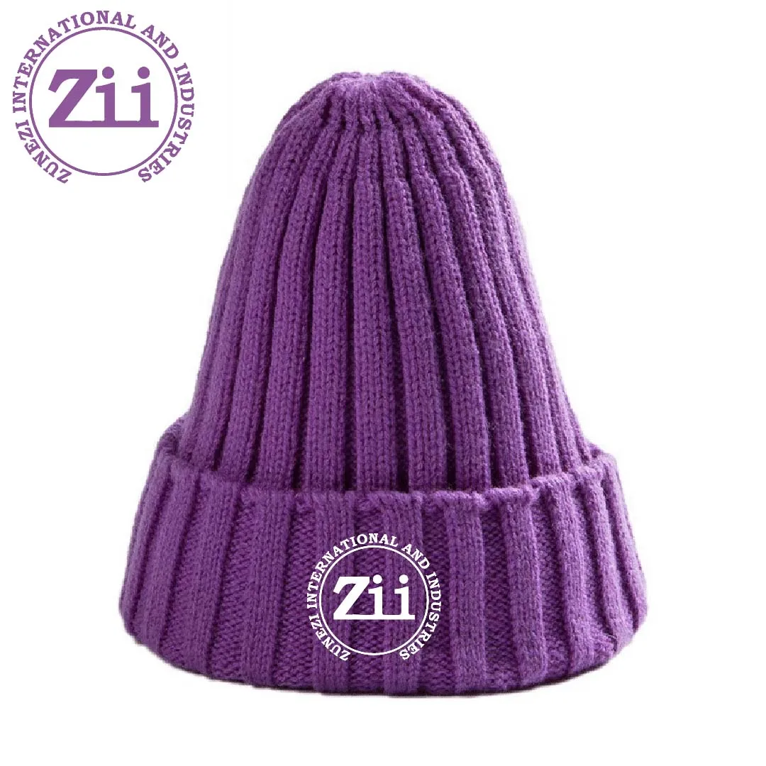 High Quality Custom Mens Acrylic Ribbed Beanie hat, PVC Patch Logo Black Winter Hat, Wholesale Plain Fisherman Knitted Beanie