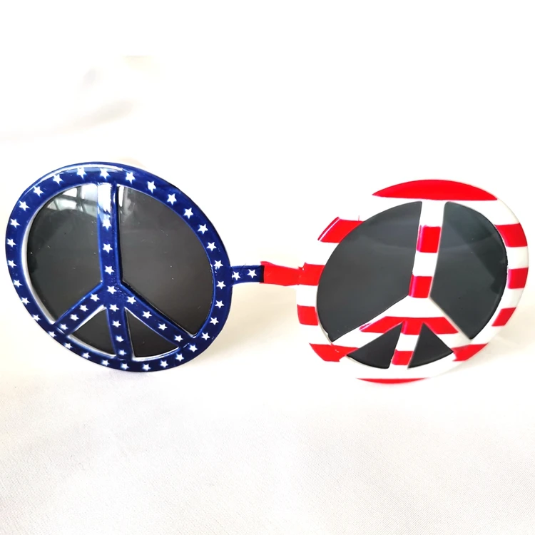USA Flag American Peace Party Round Sunglasses 4th of July Glasses