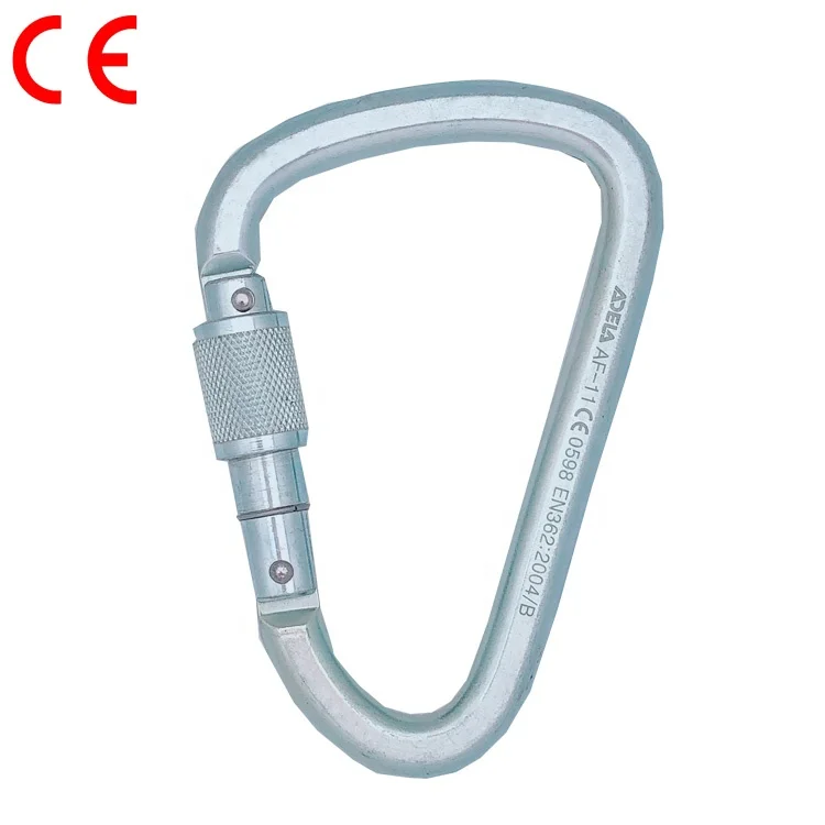 CE Certified Carabiner Manufacturers Screw Lock Snap Hook for Industrial Climbing Connecting Link Steel Alloy Aluminium Titanium