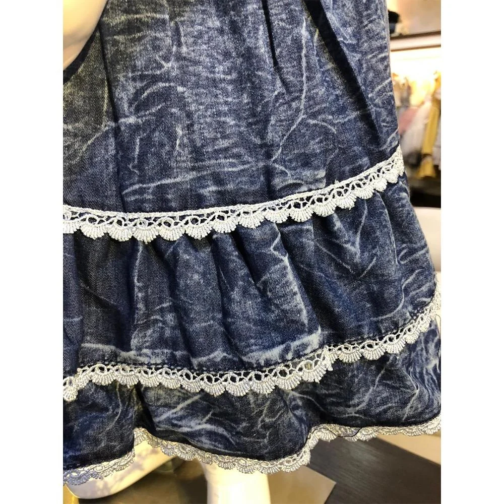 2020 kids tinsel denim frock girl dress baby dresses