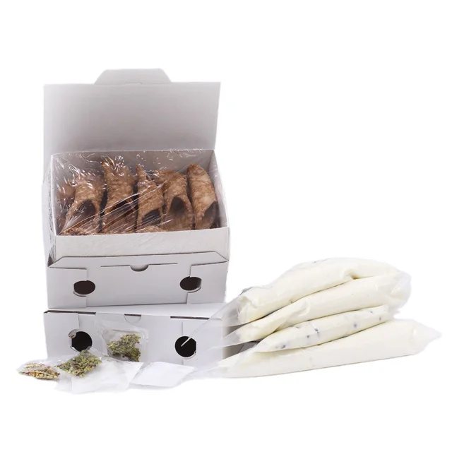 Top quality artisanal Italian sweet cannoli made in Sicily with ricotta cream Kit 56pcs big for export