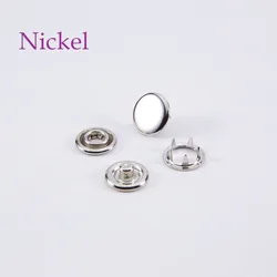 Pure Brass 9.5 mm white paint snap prong button 4 parts white paint